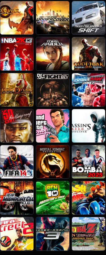 Coleção de jogos retro disponíveis